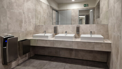 interior design in public toilet, modern public bathroom