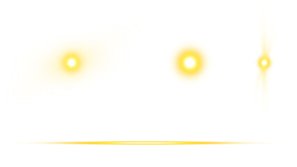 Yellow glowing energy burst, abstract light effect with transparent background for design and...