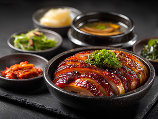 grilled meat with vegetables