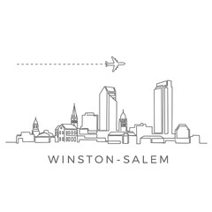 Naklejka premium WinstonSalem Skyline Minimalist Vector.