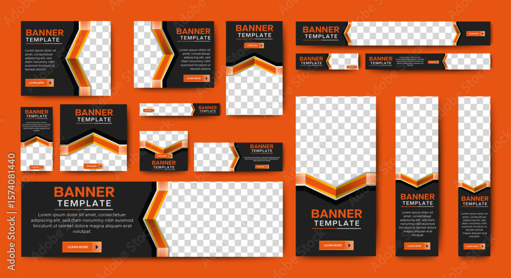 Canvas Prints editable modern business web banners set of standard sizes. business ad banner cover header backgrou