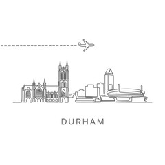 Fototapeta premium Durham Skyline Line Art Vector Illustration.