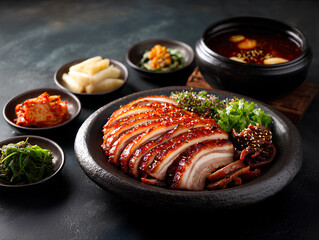 grilled meat with vegetables