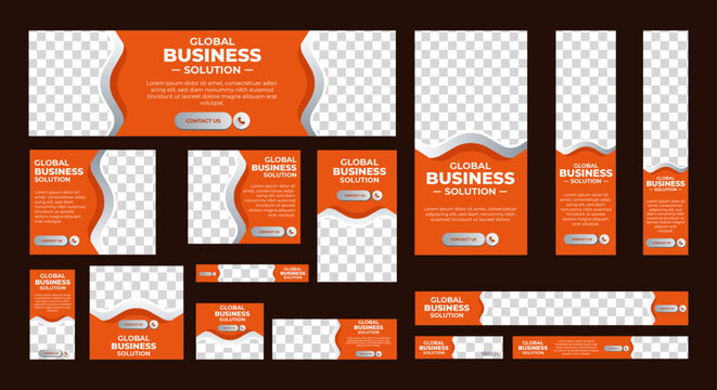 Digital Business agency web set banner design for social media posts. vector abstract background and marketing agency templates.