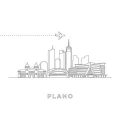 Obraz premium Plano Texas Skyline Minimalist design.