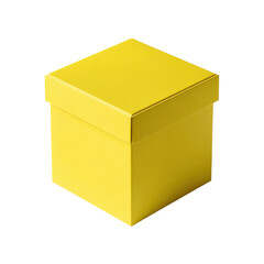 Fototapeta premium A yellow box with a lid on Transparent Background.