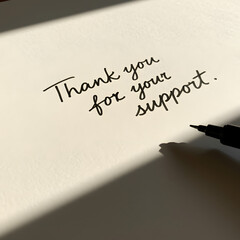 Handwritten Thank You Note Expressing Gratitude for Your Support
