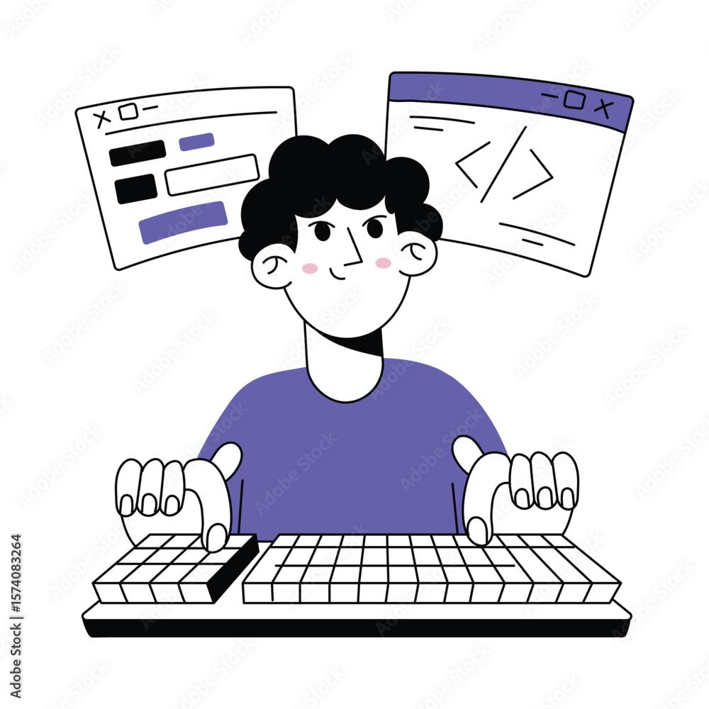 Poster programming vector illustration. eps 10 file
