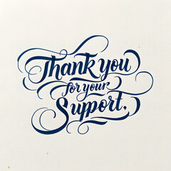 Elegant Thank You for Your Support Calligraphy Design