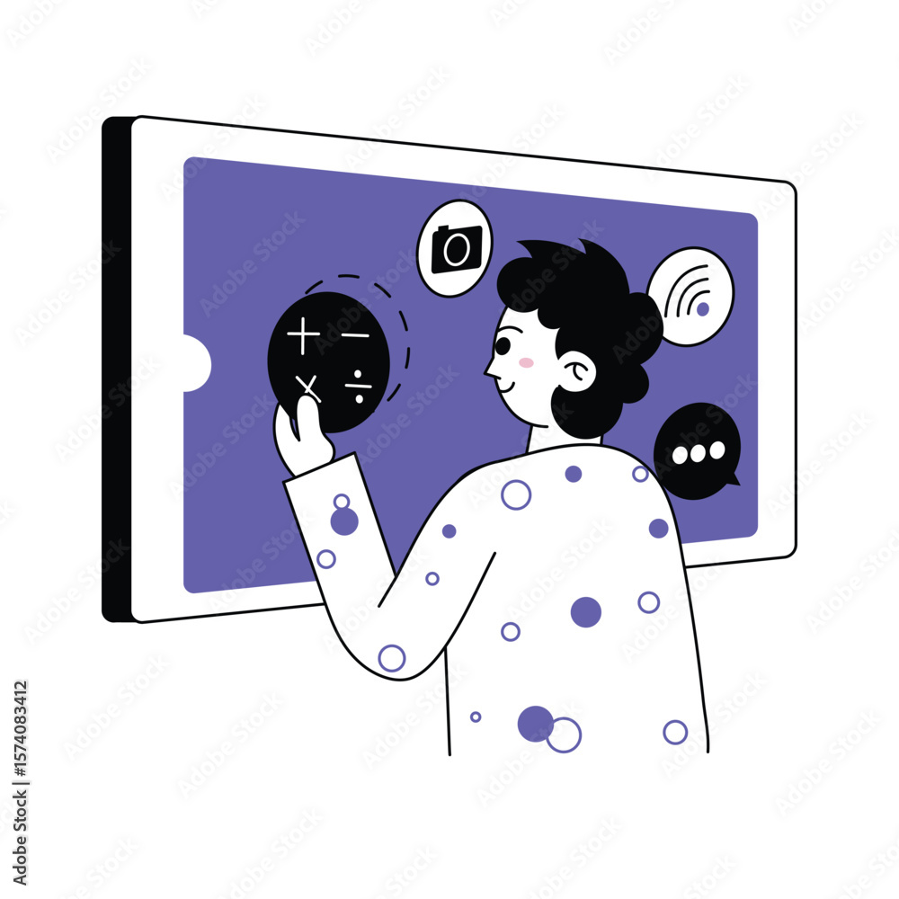 Poster setting apps vector illustration. eps 10 file