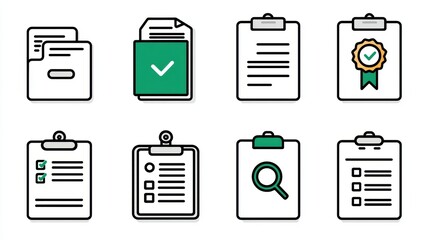Collection of Various Document Clipboards and Checklists for Organized Business Operations