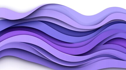 Fototapeta premium Elegant layered paper waves in shades of purple for modern backdrop