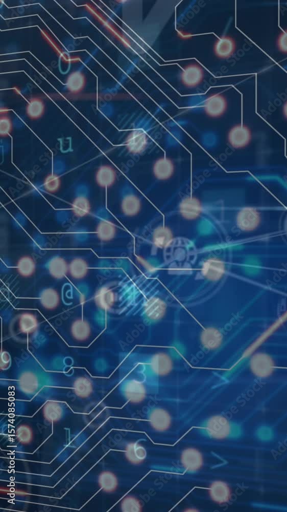 Poster animation of data processing over network of connections
