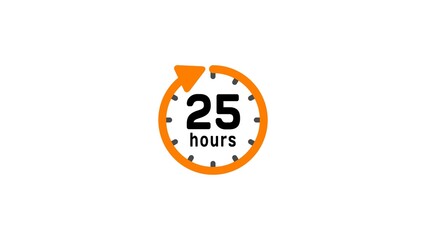 24 hours illustration.  Timer clock icon symbol.