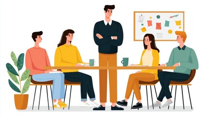 Group of Diverse Professionals Engaged in a Collaborative Meeting Around a Conference Table