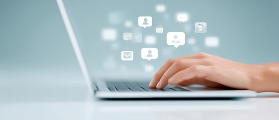 Engaging digital communication strategies online workspace informative content minimalistic design close-up perspective business efficiency