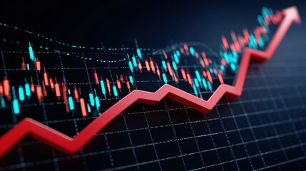 Dynamic Financial Chart Displaying Positive Growth Trends in Digital Business Landscape