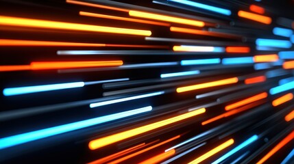 Dynamic Motion Blur of Colorful Neon Lights in Patterns Conveying Speed and Energy