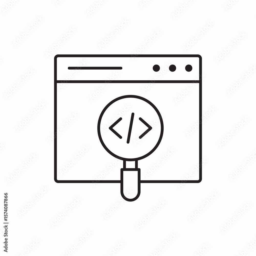 Poster code development screen icon vector sign