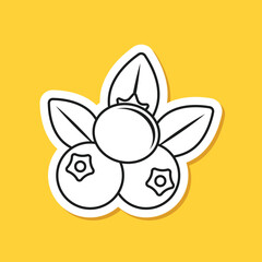 Cranberry fruit sticker icon in flat style. Lingonberry poster vector illustration on isolated background. Fresh berry sign business concept.