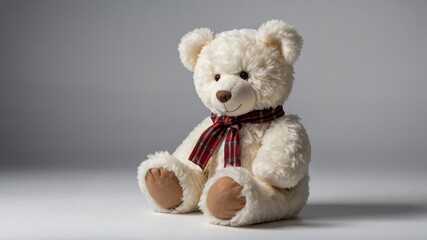 a white teddy bear on a white background