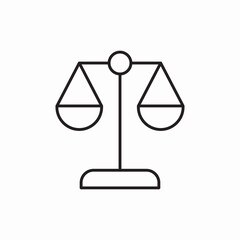 justice balance scale icon vector sign