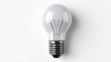 Minimalist Light Bulb Against White Background Symbolizing Innovation and Bright Ideas