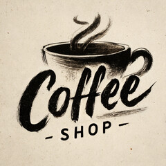 Hand Drawn Coffee Shop Logo.