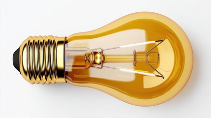Golden Lightbulb Illuminating a Space with Modern Design and Creative Ambiance