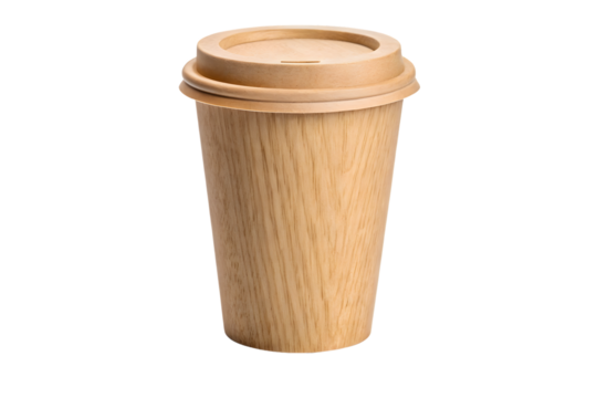 White ceramic coffee cup and saucer with gold rim containing dark coffee with foam, isolated on a transparent background - Powered by Adobe