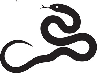 Fototapeta premium snake black silhouette vector, Simple silhouette Design vector icon with white background. Halloween clipart illustration