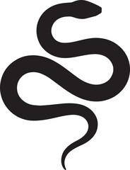 Fototapeta premium snake black silhouette vector, Simple silhouette Design vector icon with white background. Halloween clipart illustration