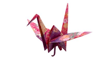 Origami Crane, isolated on transparent background