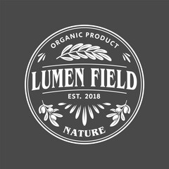 Olive farm logo template isolated on black background. Olive oil design elements. Vector illustration