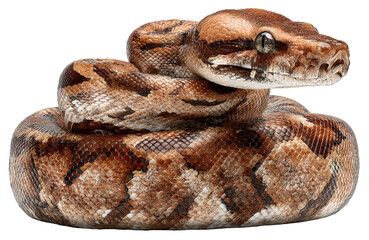 python snake coiled isolated on transparent background