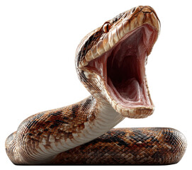 python snake coiled isolated on transparent background