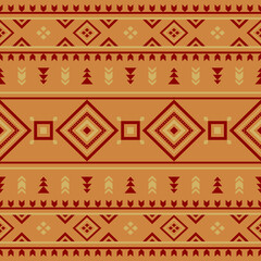 Southwest Native seamless pattern ethnic tribal Aztec geometric Navajo Native American fabric colorful design vector for textile print