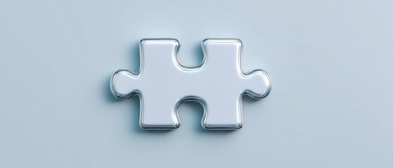 Obraz premium Puzzle piece symbolizing connection and problem solving in minimalist design digital art creative workspace contemporary view