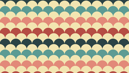 Colorful Japanese Wave Pattern with Retro Tones