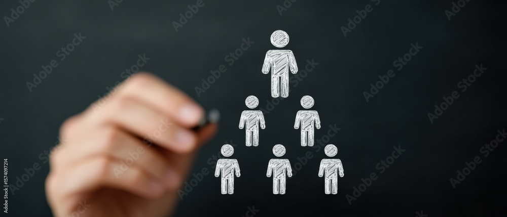 Poster leadership dynamics in business teams a visual representation of hierarchical structures in corporat