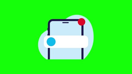 notification with mobile, sign on green screen background 4k - Powered by Adobe