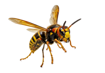 Isolated Detailed Close-up of a Yellow Jacket Wasp
