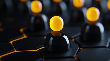 Group of orange 3D human. Vibrant three dimensional individual figures in a citrus hue collection.