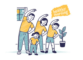 family healthy morning