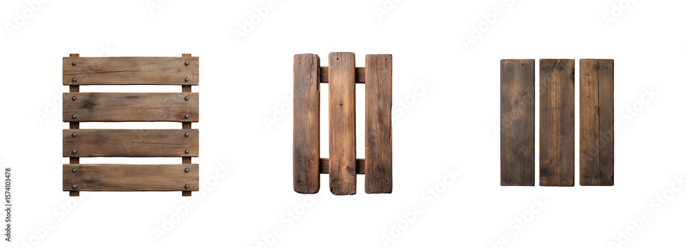 Poster wooden pallet design variation highlighting three different styles