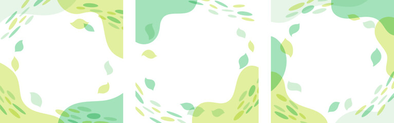 Fluid Shape Nature Leaf Frame Backgrounds Set