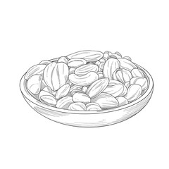bowl of mixing nut sketch