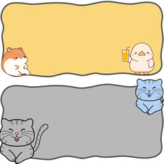 Adorable Hamster, Cat, and Chick Illustration Cute Pet Banner Design