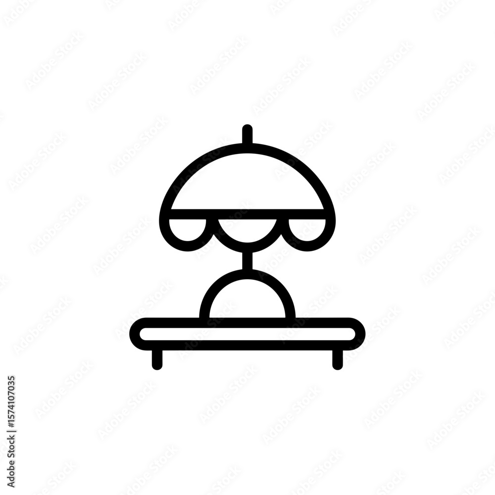 Poster simple vector illustration of a table lamp with a shade on a transparent background