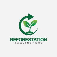 Reforestation logo design vector template, Emblem, Design Concept, Creative Symbol, icon